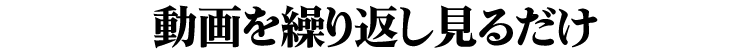 動画を繰り返し見るだけ